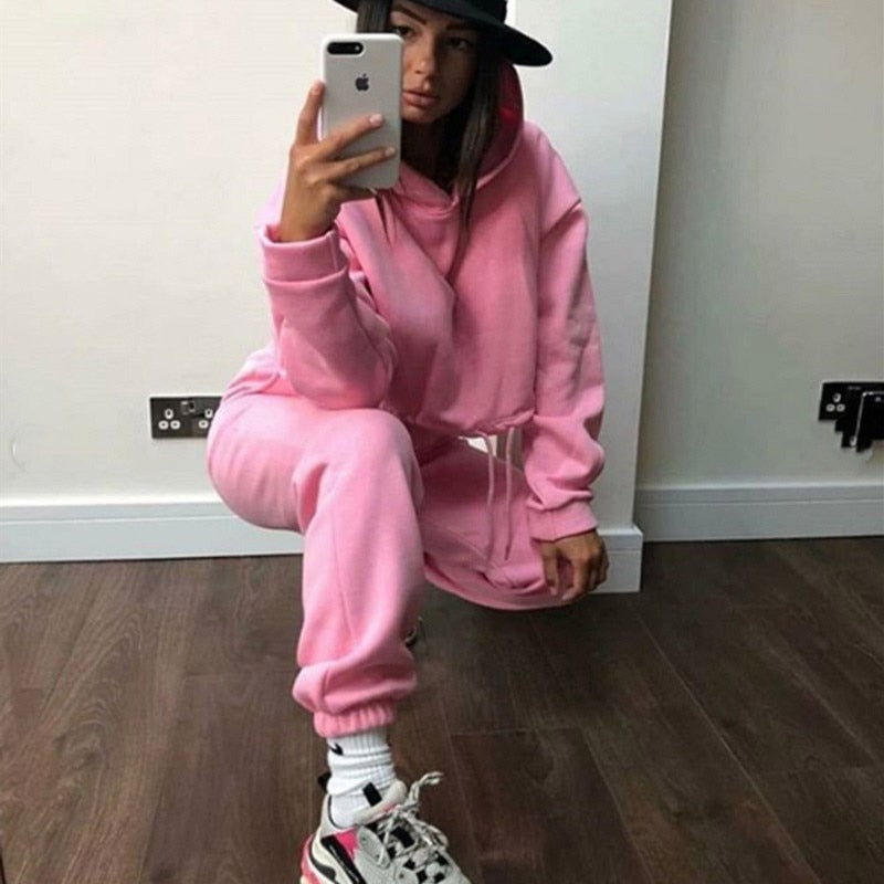 Women New Casual Sweatshirt Two-Piece Sports Suit