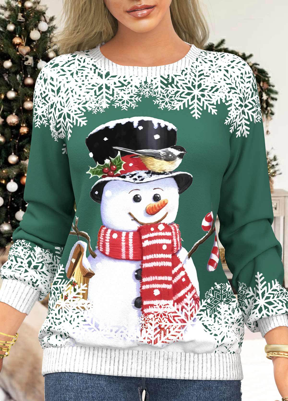 Women Winter Casual Christmas 3D Print Elegant T-shirt