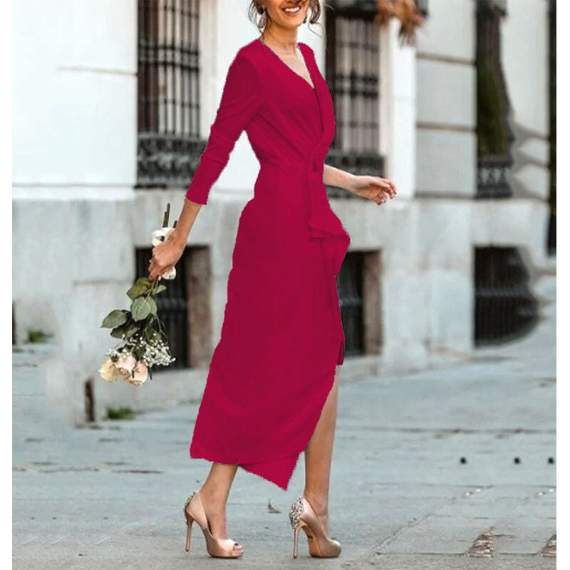 Woman Long Sleeve Casual Dresses