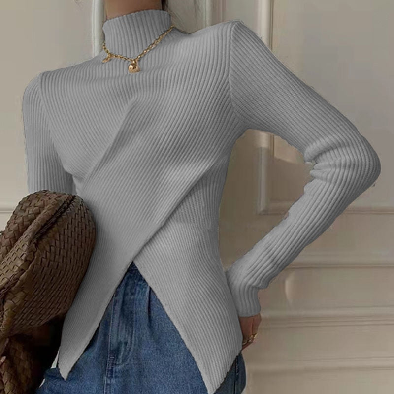 Women Knitted New Autumn Winter Turtleneck Sweater Pullover