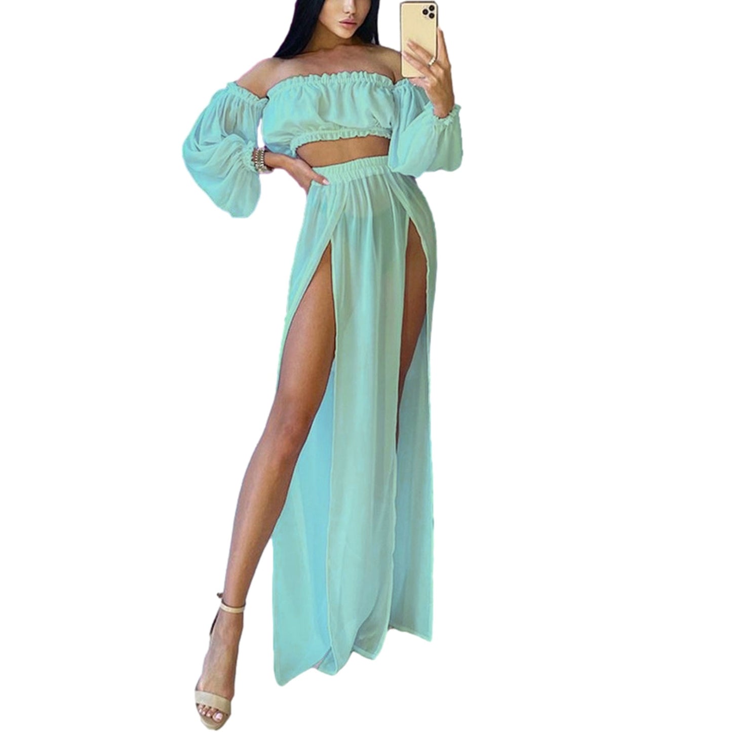 Women Off Shoulder Clothing Set