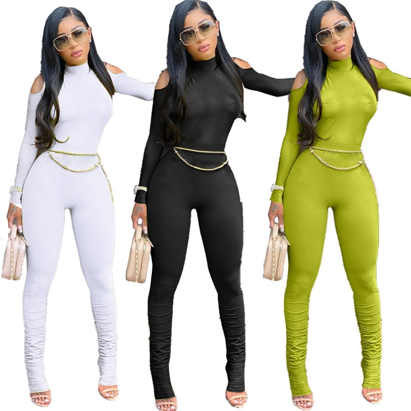 Women Elegant Bodycon Long Sleeve One Piece Jumpsuit