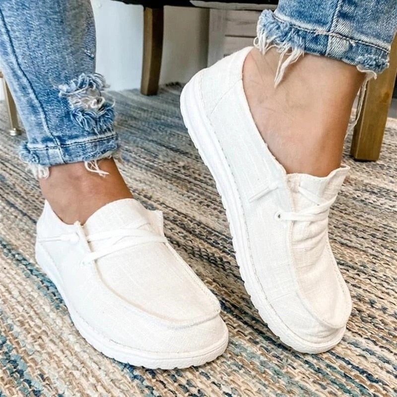 Women Flats Round Toe Slip-on Shoes Comfortable Convenient Outdoor Sports High Quality Sneakers