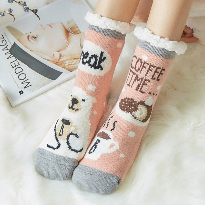 Women New Cute Cotton Thick Warm Winter Christmas Socks