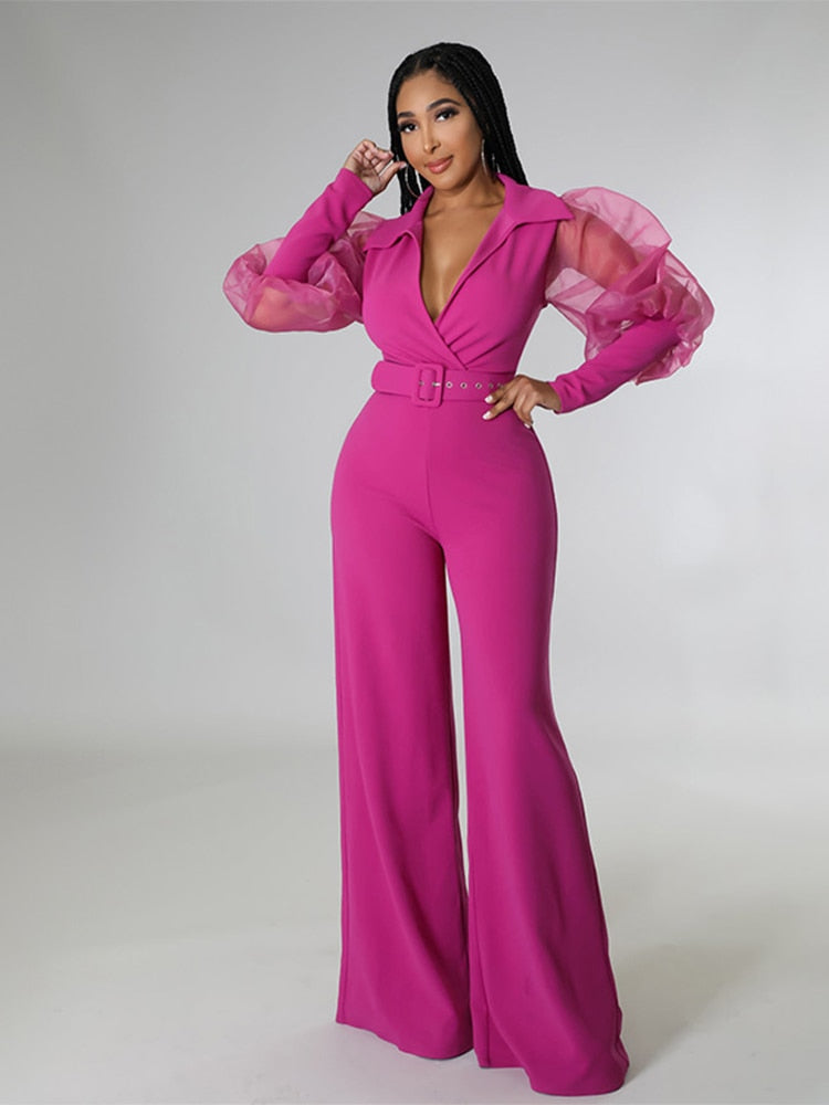 Woman Long Sleeve Elegant Jumpsuit