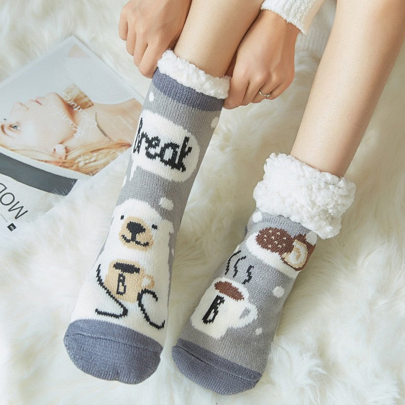 Women New Cute Cotton Thick Warm Winter Christmas Socks