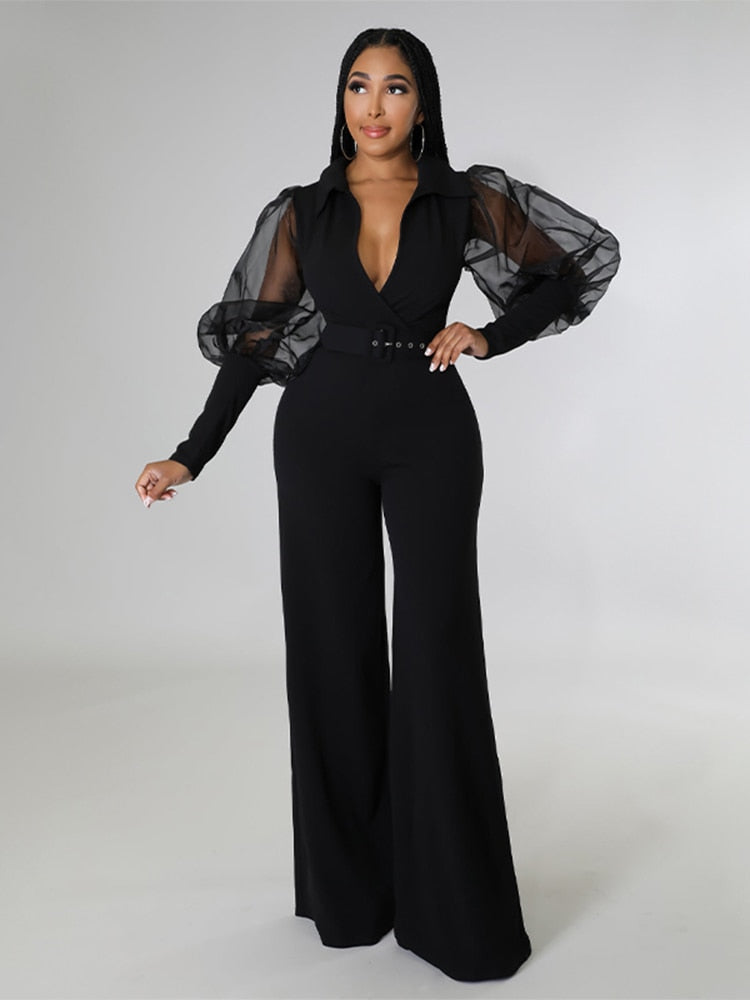 Woman Long Sleeve Elegant Jumpsuit