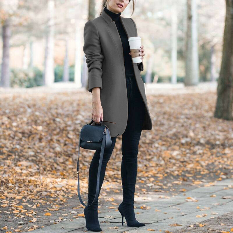 Women Trench Long Coat Autumn Winter