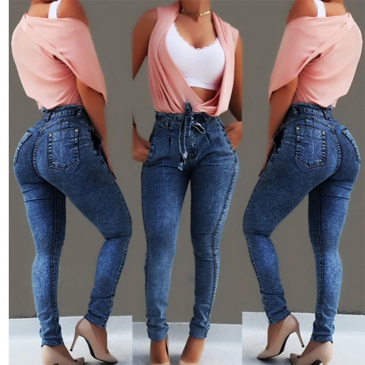 High Waist Stretch Denim Jeans for Women