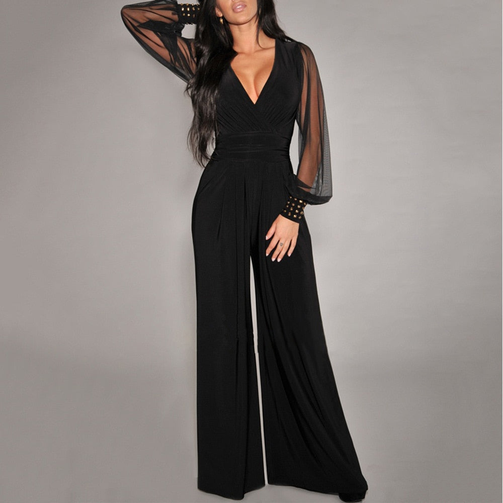 Women Elegant Long Sleeve Jumpsuit