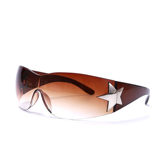 New Women Luxury Brand Punk Sunglasses Wrap Around Sunglasses UV400