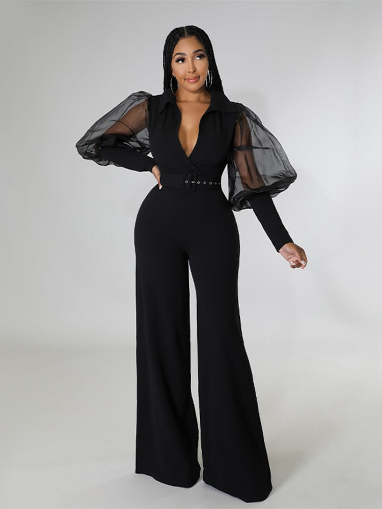 Woman Long Sleeve Elegant Jumpsuit