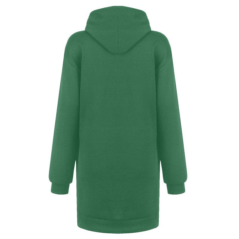 Women Christmas Warm Long Sleeve Elf Printed Hoodie Sweatshirts