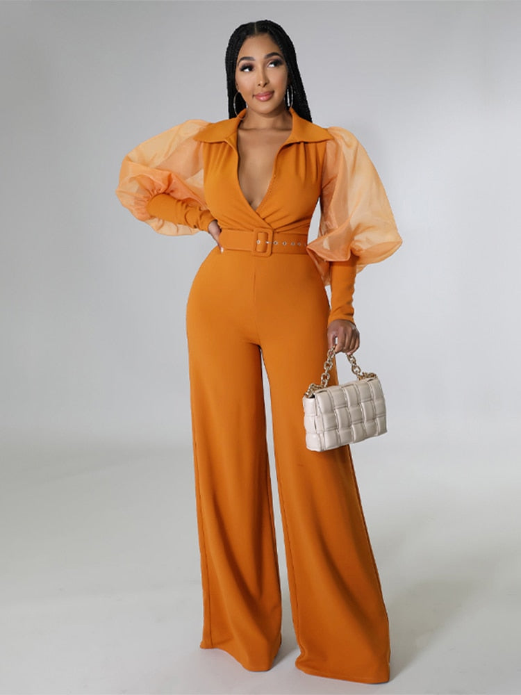 Woman Long Sleeve Elegant Jumpsuit