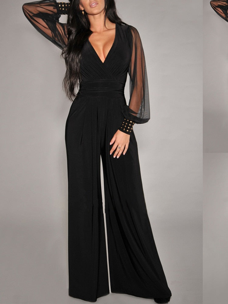 Women Elegant Long Sleeve Jumpsuit