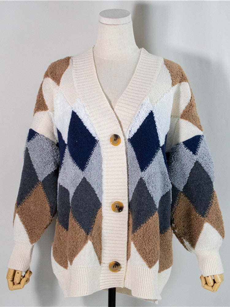 Women Plaid Cardigans Sweaters