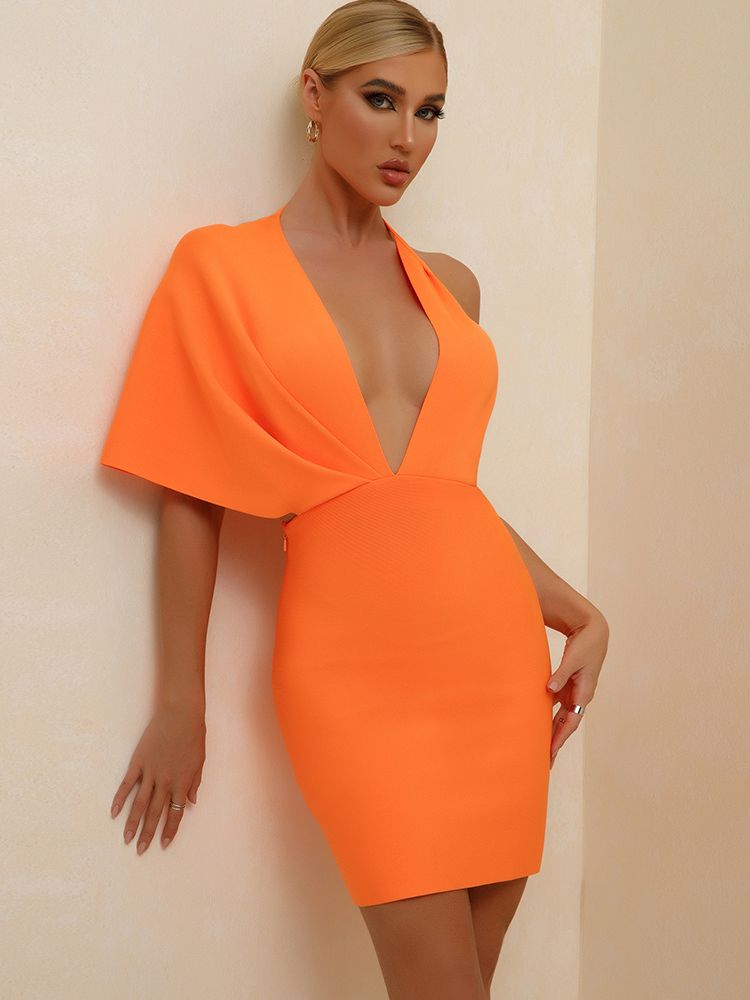 Women Elegant Bodycon One Shoulder Backless Dress