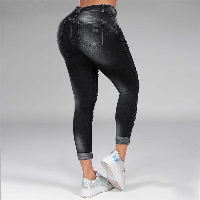 Women Washed Ripped Jeans